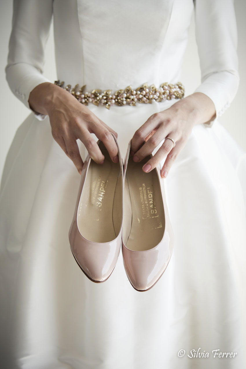 zapatos de novia en rosa palo