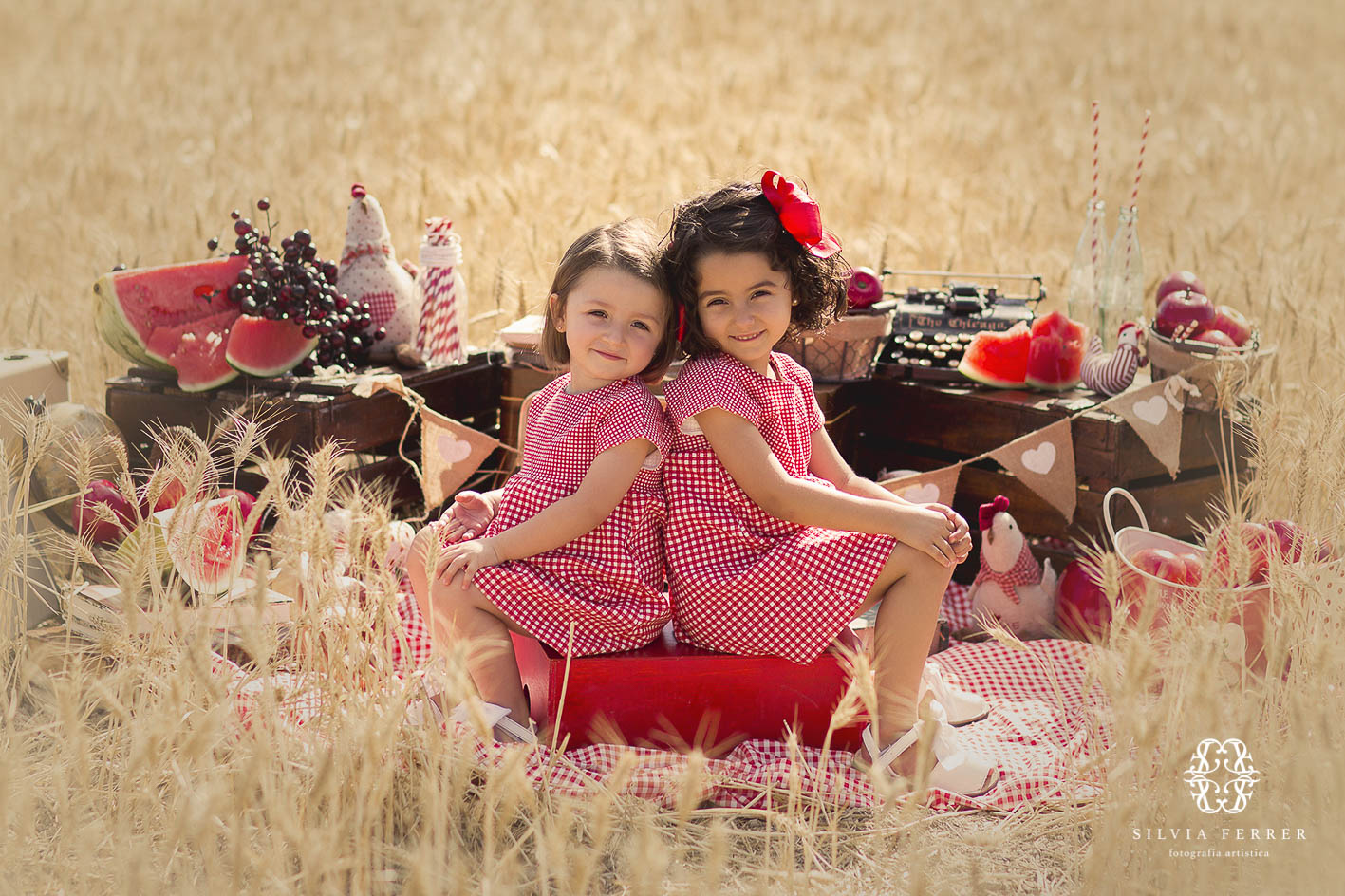 sesion fotos picnic exteriores campo infantil para niñas