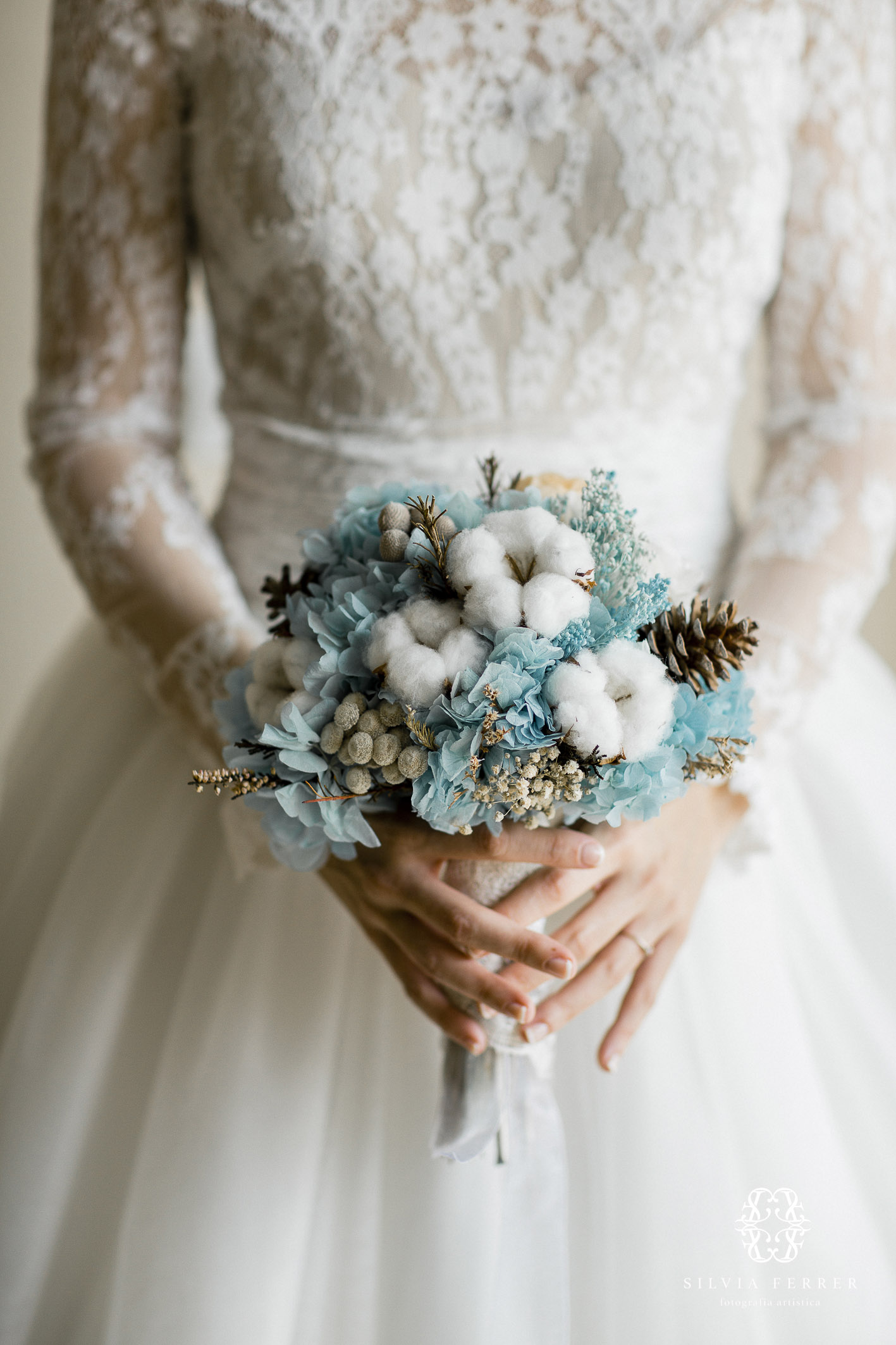 ramo de invierno para novias boda murcia azul