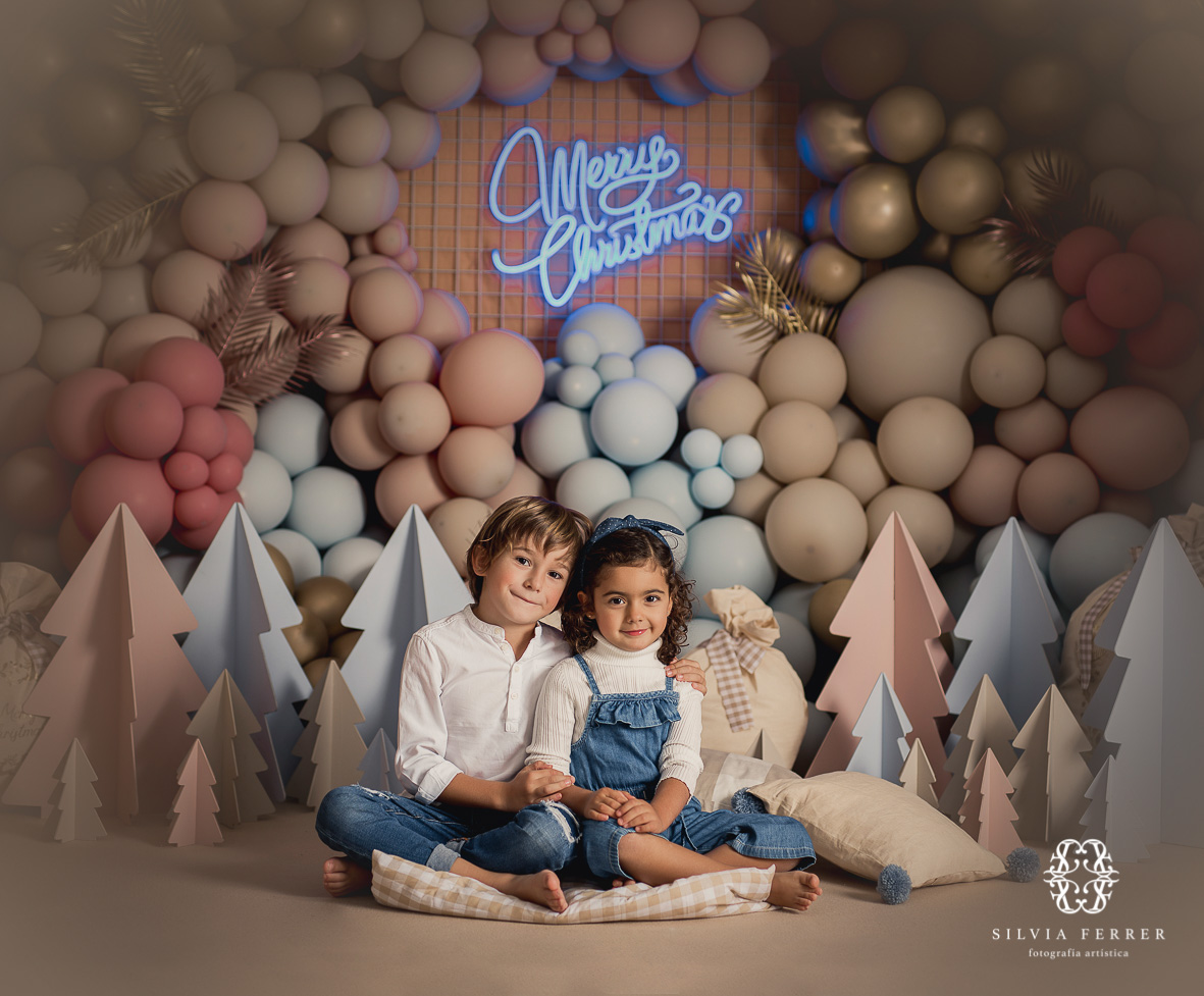 decorado con globos navidad niños fotos estilo conceptual silvia ferrer murcia