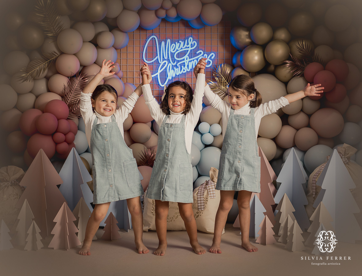 decorado con globos navidad niños fotos estilo conceptual silvia ferrer murcia familia j
