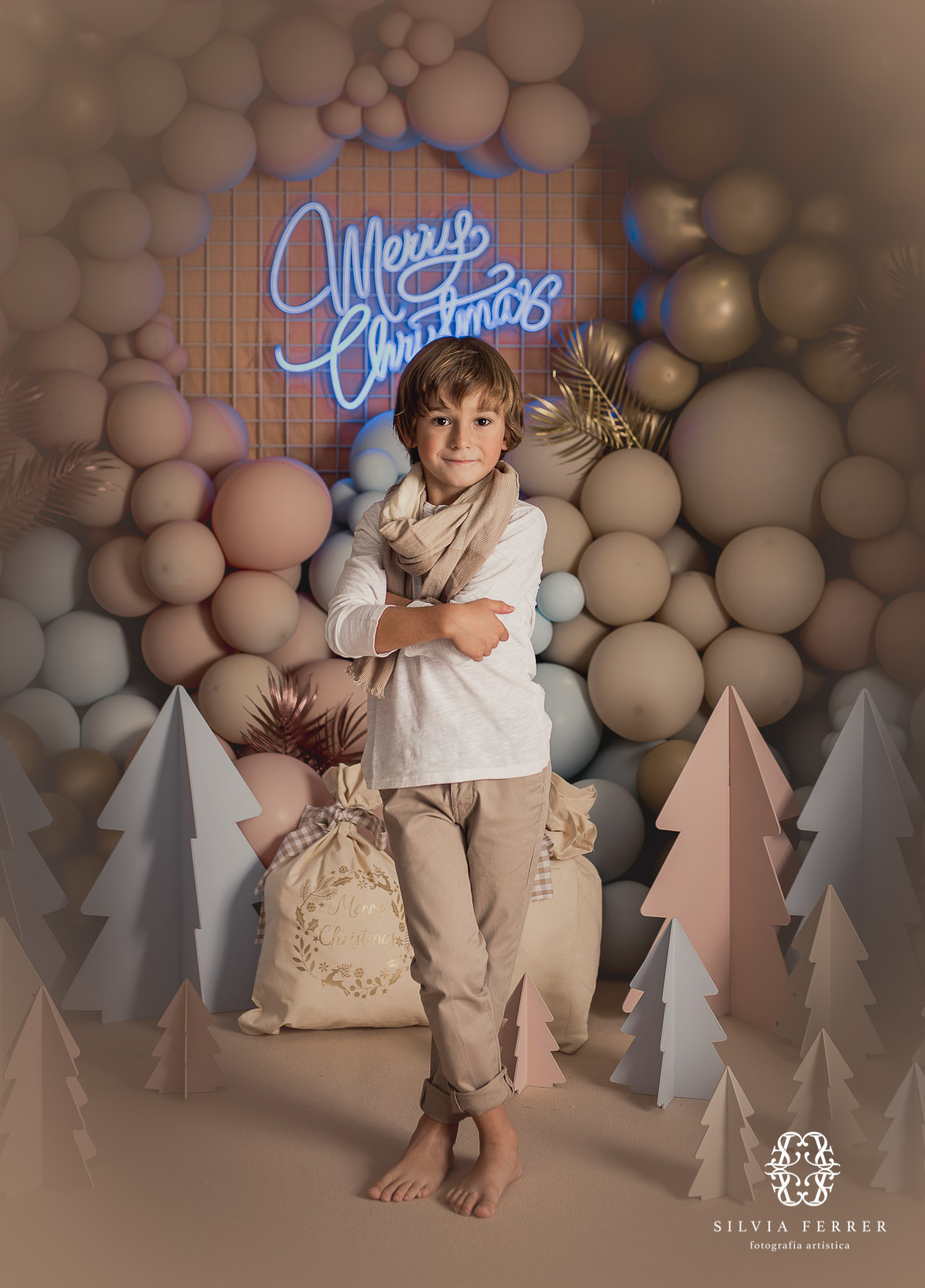 decorado con globos navidad niños fotos estilo conceptual silvia ferrer murcia